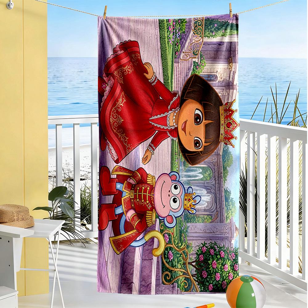 Dora Explorer Beach Towel High Absorbency & Quick-Dry Comfortable Lightweight Portable for Swimming,Beach,Camping, Travel, Beach Accessories,Gym