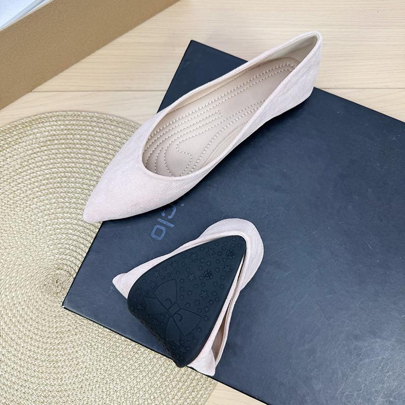 Fashion Flat Shoes for Women 2025 Spring and Autumn New Style Suede Pointed Shallow Mouth Soft Sole Large Size Women's Shoes