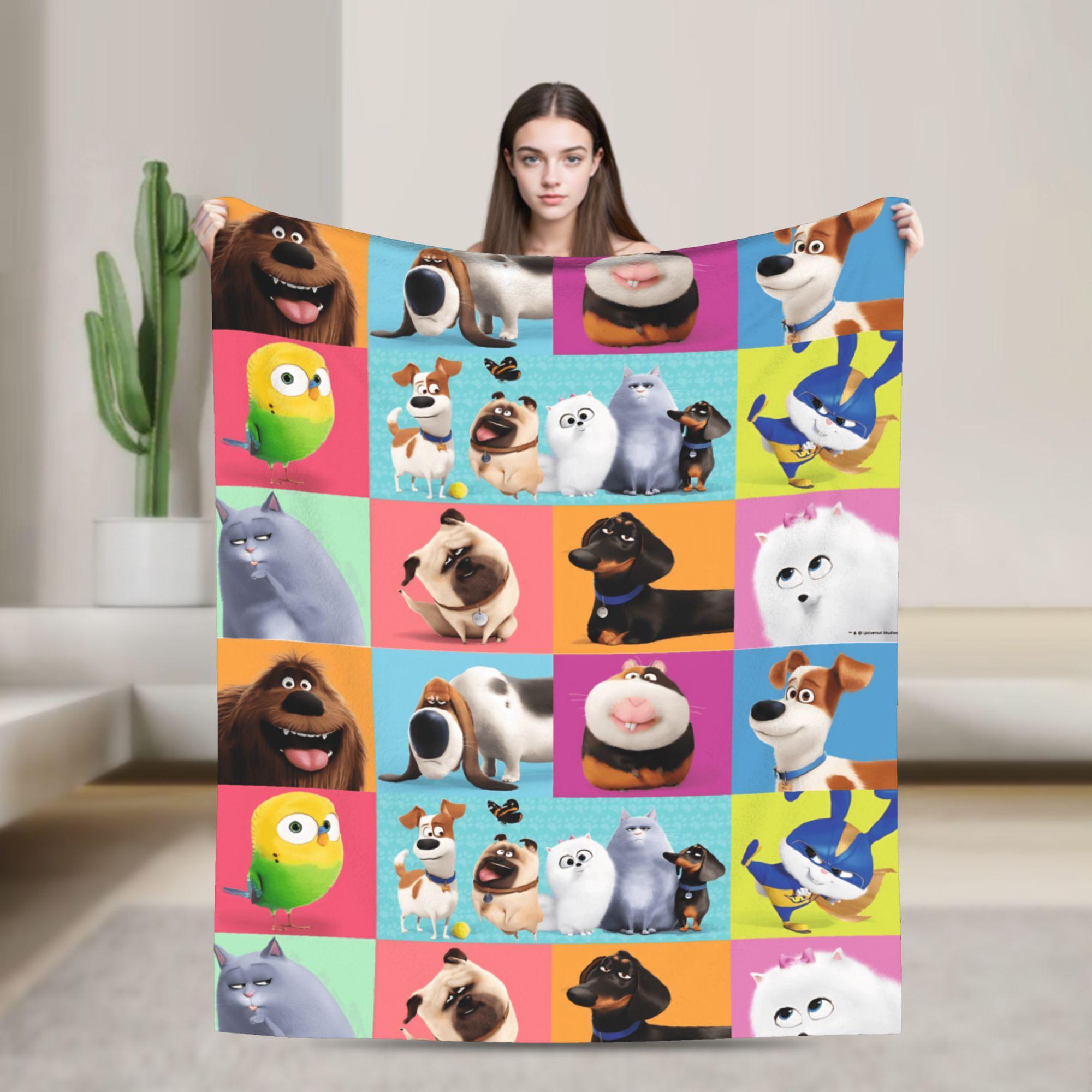 

The Secret Life of Pets Flannel Blanket Warm Soft Throw Blanket for Home Decor Travel Funny Bedspread Sofa Bed Cover 130x150cm