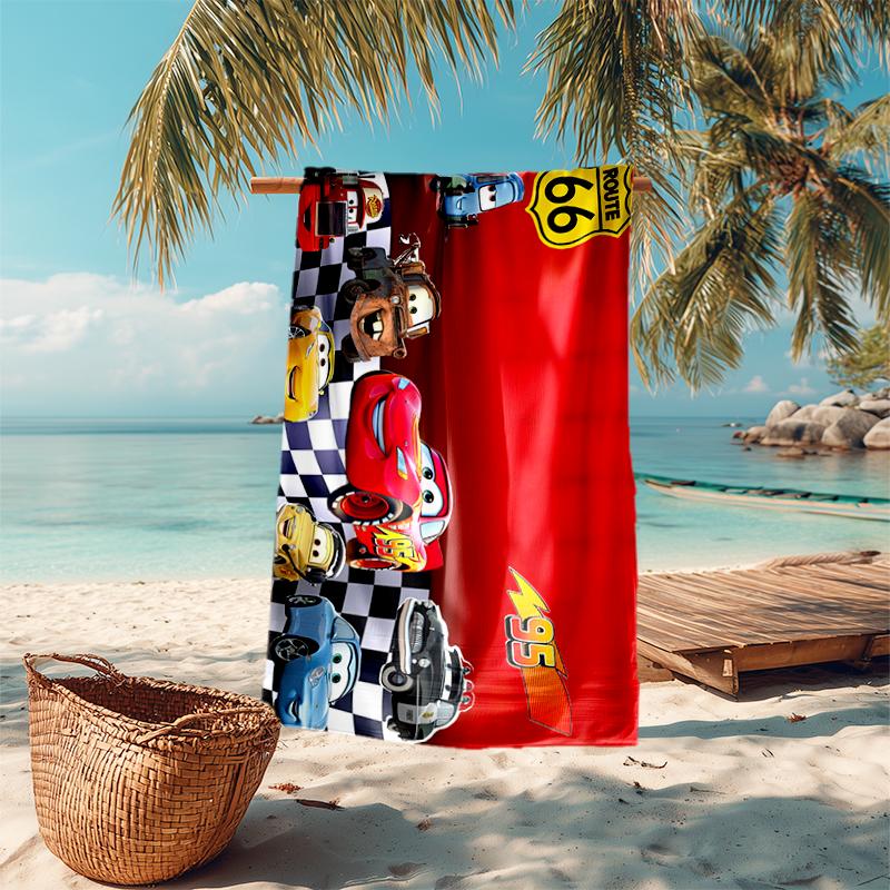Lightning McQueen Beach Towel Outdoor Camping Beach Towel for Vacation Swim Outdoor Pool Absorbent Bath Towel