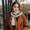 Fleece-Lined Retro Style Christmas Holiday Scarf with Pattern Print