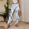 Damen Casual Jogginghose mit Blumendruck, elastischem Kordelzugbund und schmal zulaufendem Bein