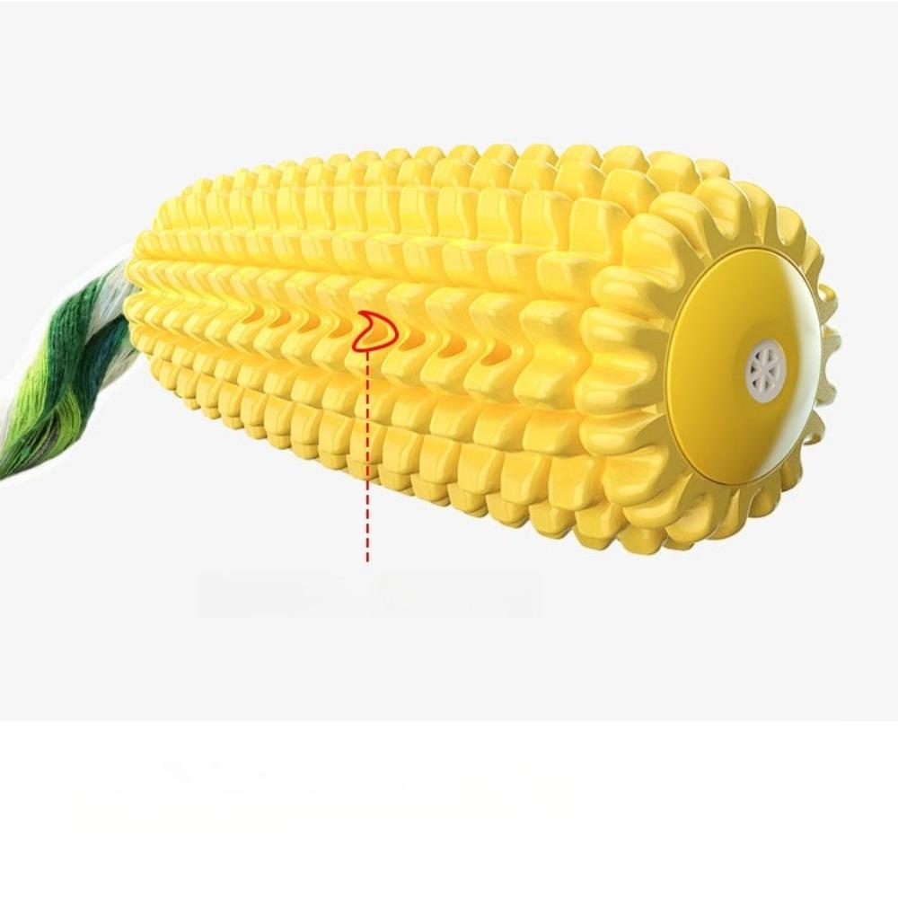 Corn Shaped Squeaky Dog Toothbrush Chew Toy Durable Teething Pet Supplies