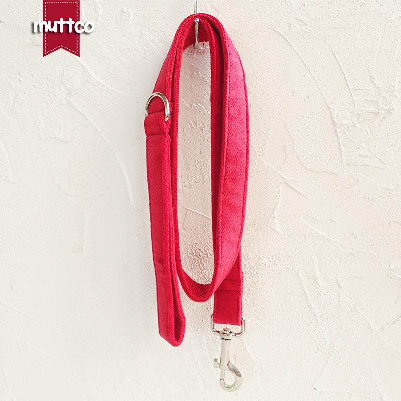 MUTTCO Red Fleece Dog Collar & Leash Set - UDL-107 S