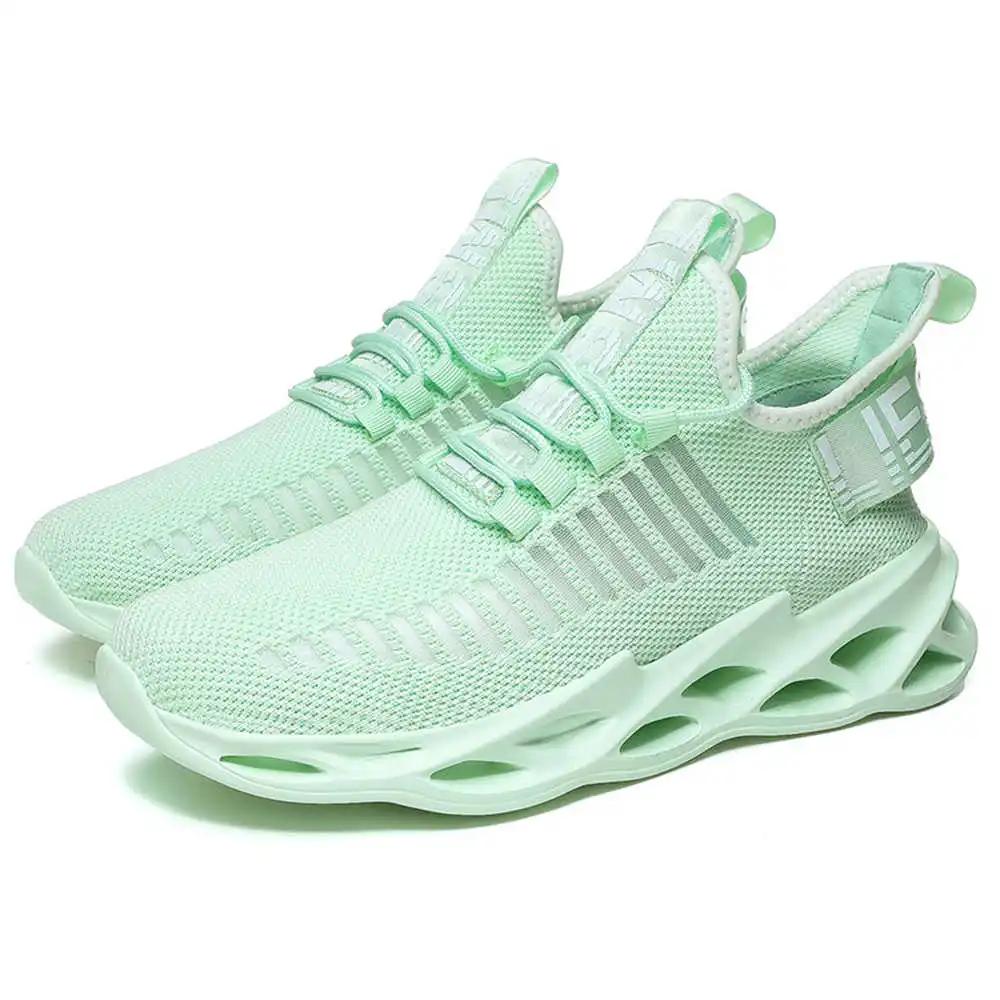 Fashion Knitting Green Men's White High Shoes Men's Sporty Shoes Men's Sports Boots For Running Sneakers Footwears Style Basctt