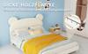 Modern Minimalist Upholstered Bed with Plush Cartoon-Themed Headboard, 140*200 cm, Beige, Multifunctional Bedroom Furniture, Low-Profile Solid Base