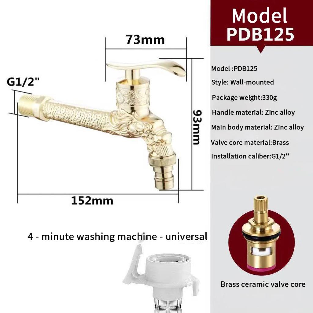 Antique European Style Wall-mounted Washing Machine Faucet Single Cold Water Valve Taps Mop Pool Faucet Accessories