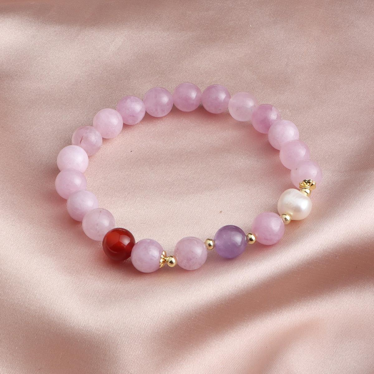 Bracelet Myanmar jade topaz aquamarine powder crystal bracelet freshwater pearl bracelet versatile fashion explosion