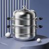 KSISE 30cm 3-Schichtiger Multifunktionaler Dampfgarer aus Edelstahl