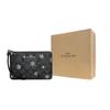 Coach Corner Zip Series 16 Classic Monogram Print Zipper Wristlet Clutch Small Women Clutch Black CF286-SVV2W