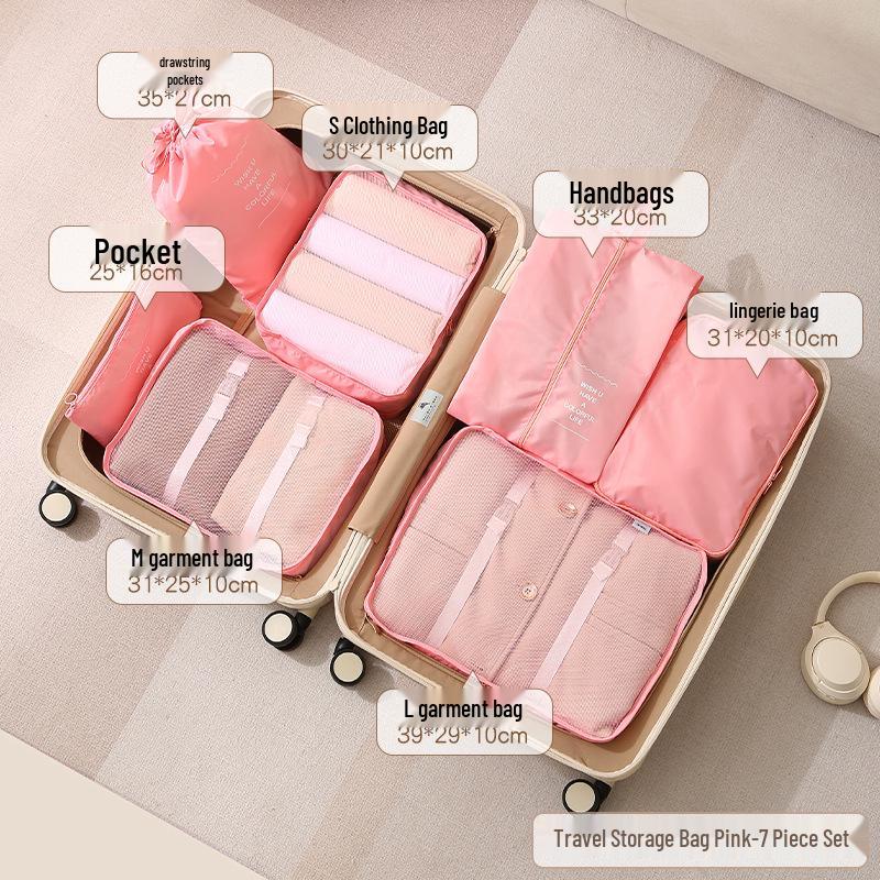 Seven-Piece Travel Storage & Packing Cube Set for Clothes