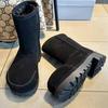 Winter neue Brotstiefel großer Kopf rutschfest Schneestiefel Damen dicksohlige hohe Schaft Lammfell Fell integrierte Stiefel