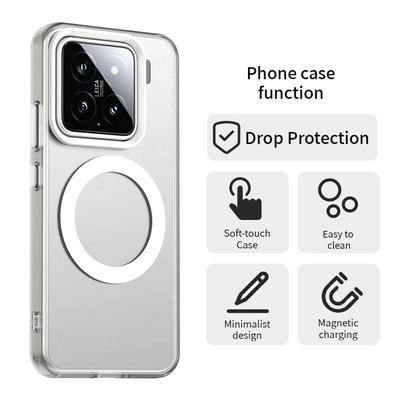 Pro Xiaomi 15 Pouzdro Magnetické Pouzdro Matné na Dotek Proti Pádu TPU+PC Kryt Zadní Strany Telefonu