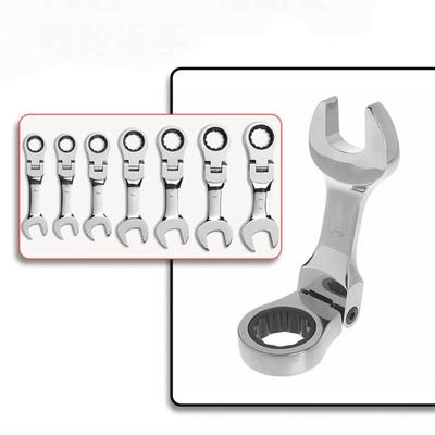 Spanner Pivoting Head Ratchet Combination Wrench Ratchet Wrench Mini Short Handle Wrench