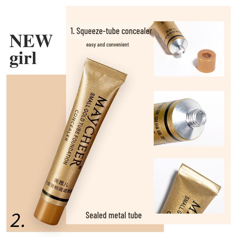 Meixi'er Small Gold Tube Waterproof Concealer for Acne, Scars, Spots, and Birthmarks