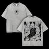 Anime Hunter X Hunter Chrollo Hisoka Printed Tee Men Women Washed Cotton Tshirts Short Sleeve Vintage T Shirt Harajuku Tshirt