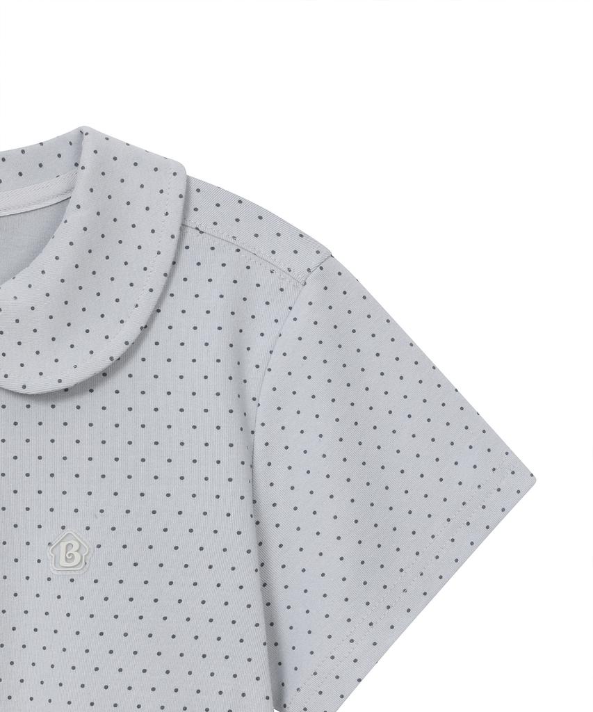 BAUF Round Collar T-Shirt [Dot Gray]