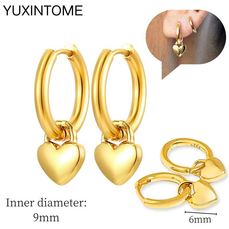 925 Sterling Silver Needle Vintage Square Round Pendant Earrings For Women Crystal Shell Geometric Earrings Fashion Jewelry