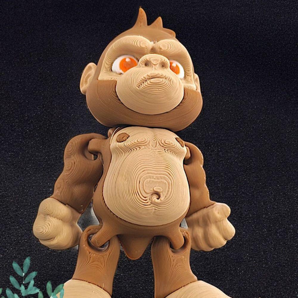 

Animal Joints 3D Printed Monkey Simulated Orangutan 3D Articulated Orangutan Toys Fish Tank зелений