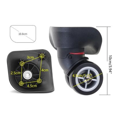 1 paio di ruote per bagagli, kit di riparazione hardware per ruote di ricambio per valigie, ruote girevoli a 360 gradi, ruote resistenti