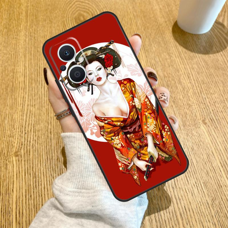 Japanese Geisha Funda For OPPO Reno 7 8 Lite 14 F 13F 12F 11F 13 12 11 10 Pro OPPO Find X9 X8 X6 X5 Pro Case