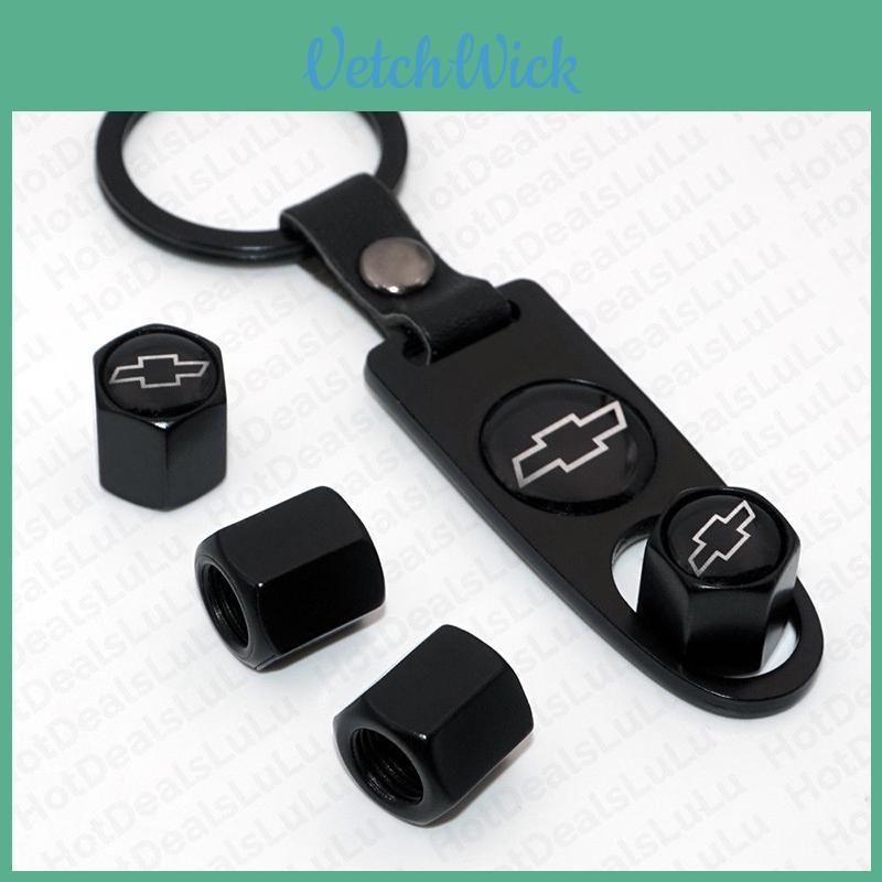 Elegant Zinc Alloy Car Wheel Tire Valve Dust Caps With Chevrolet Emblem Keychain