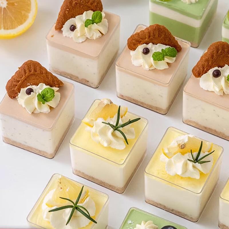 Disposable Mini Square Transparent Plastic Dessert Cups