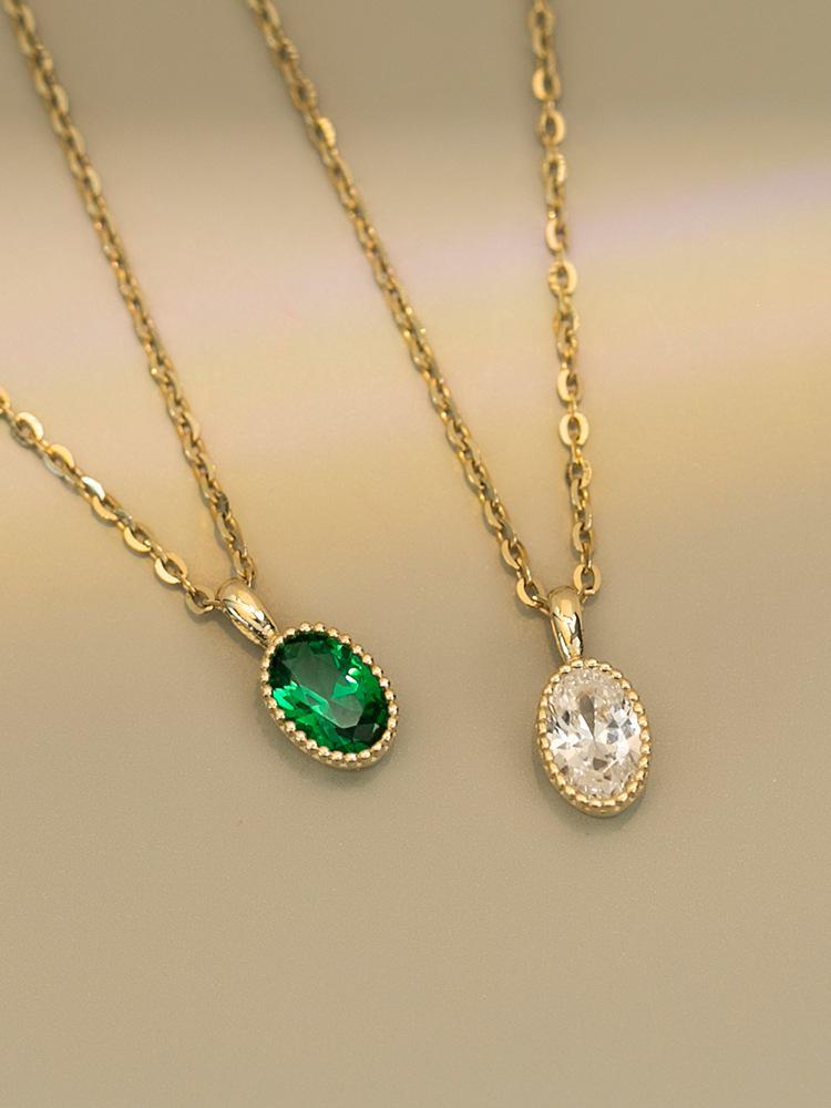 S925 Silver and 14K Gold Mermaid s Tear Pigeon Egg Design Pendant Necklace Adjustable Total Length 45 cm