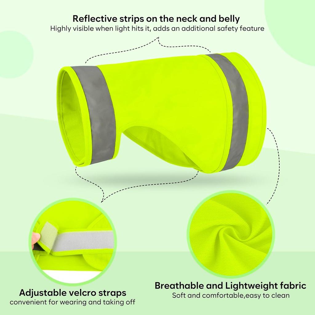 2 Pieces Dog Hunting Vest Reflective Safety Vest Adjustable,High Visibility Jacket Make Your Dog More Visible and Safety from Hunter (Fluorescent