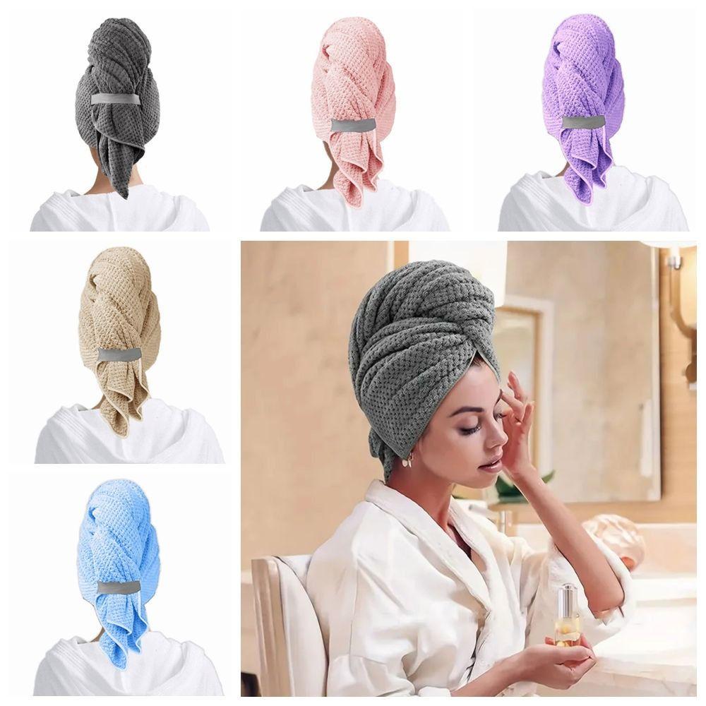 Soft Extra Large Wrap Turban with Elastic Band Quickly Dry Hair Hat Hair Drying
