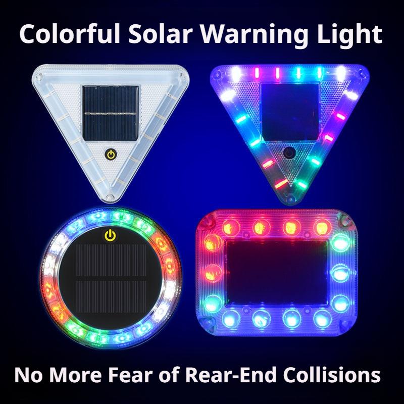 Truck Solar Powered Warning Flashing Lights Anti Collision Truck Tail Flashing Light Touch Switch Wireless Strobe Triangle Lamp