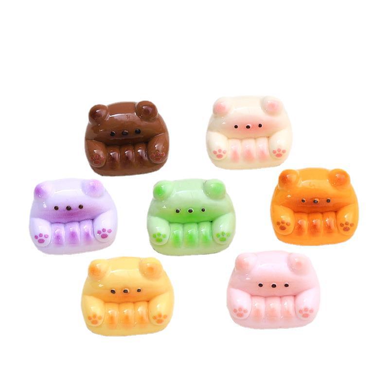 3D Bear Sofa Cartoon Shoe Charms, Cream Glue, Resin DIY Jewelry Accessories