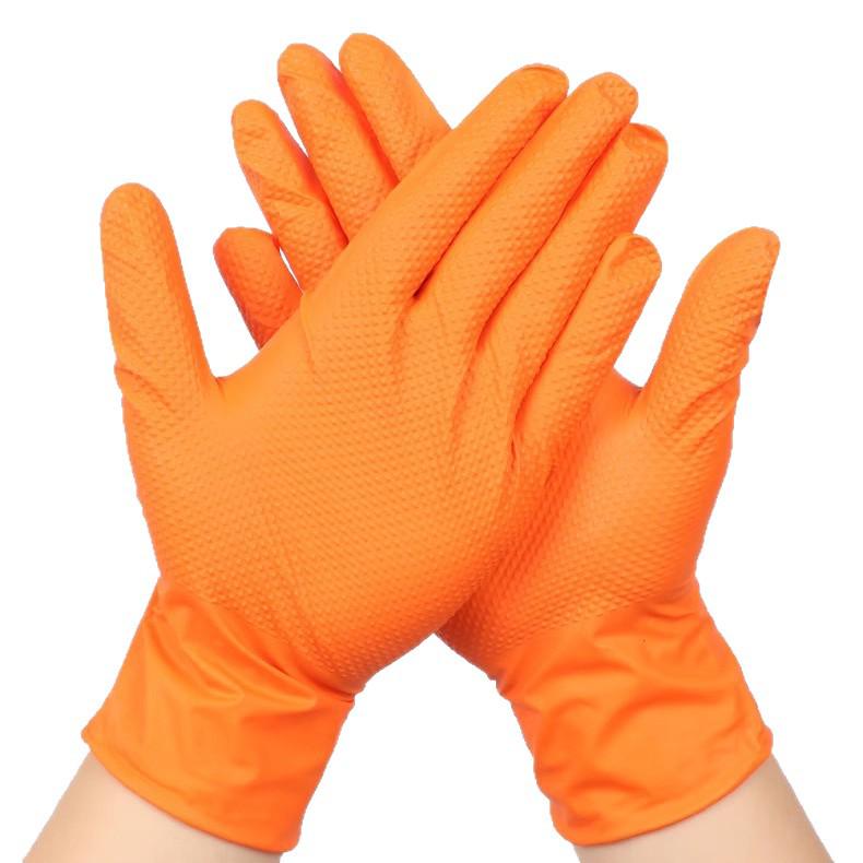 

Extra Thick Diamond Pattern Nitrile Gloves: Anti-Slip, Wear & Oil Resistant for Mechanical & Auto Repair. Black L