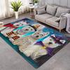 Lustige Haustiere Möpse Bulldogge 3D-Druck Teppich für Wohnzimmerdekoration Zuhause Sofa Couchtisch Bereichsteppich Schlafzimmer Garderobe Fußmatte