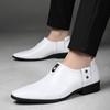 Fashion White Mens Casual Loafers Driving Fashion Male Comfortable Business Formal Spring Leather Men Lazy Metal Dress Shoes