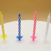 Birthday Party 24 Colorful Threaded Small Candles Creative Party Decoration with Fancy Base Spiral Candles