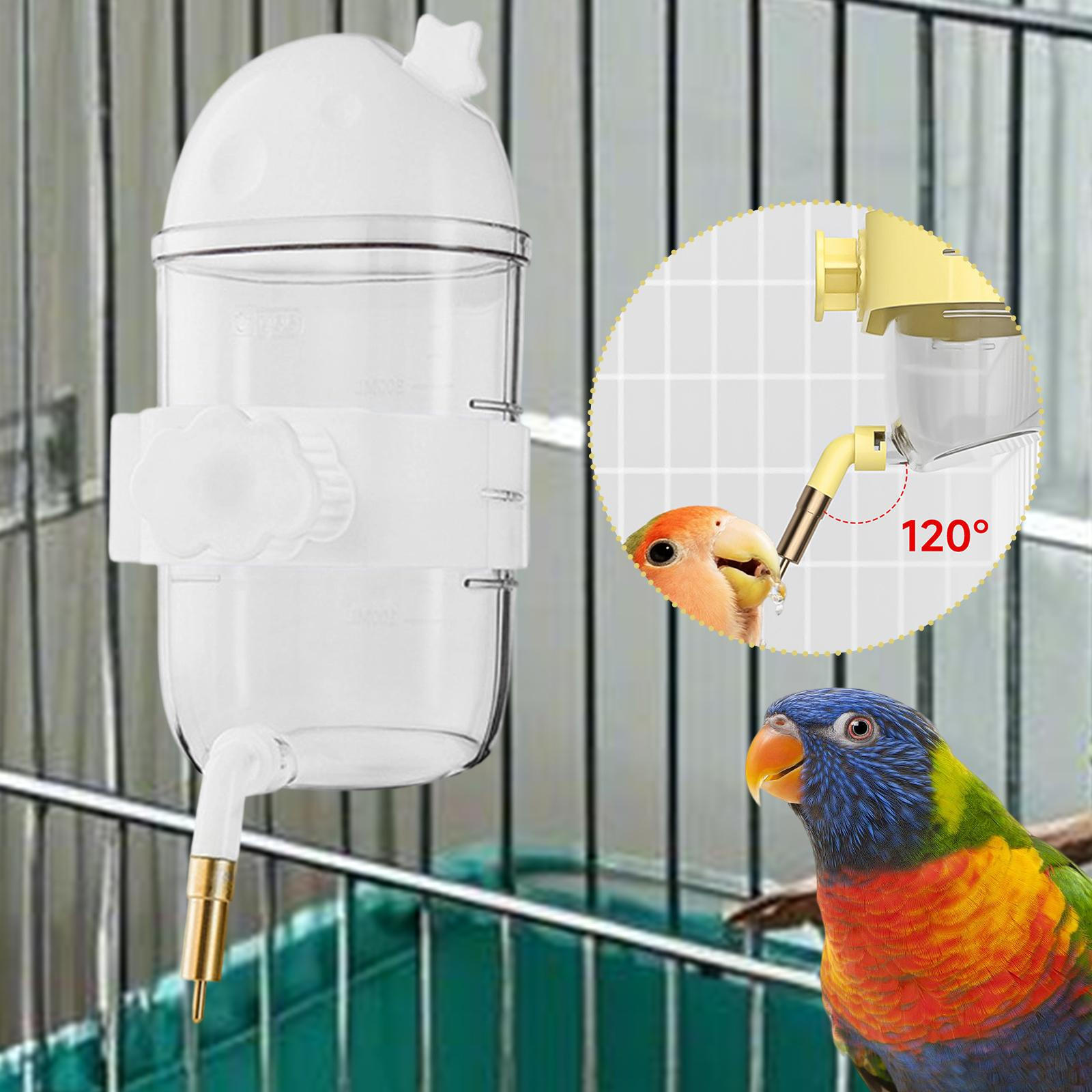 

Automatic Bird Drinker Hanging Water Feeder Clear for Cage 400ml Drinking Kettle Parrot Waterer белый
