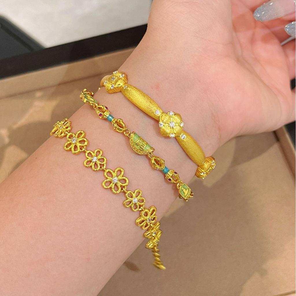 Buddha Treasure Diamond Pestle Gourd Enamel Bracelet Diversified National Style High-End Jewelry