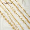 Multiple Styles 0.5-1 Meter 18K Gold Plated Roll Bulk Chains Cable Link Chains For Necklaces High Quality Jewelry Accessories