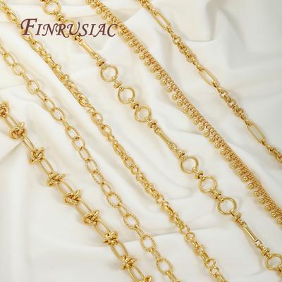Multiple Styles 0.5-1 Meter 18K Gold Plated Roll Bulk Chains Cable Link Chains For Necklaces High Quality Jewelry Accessories
