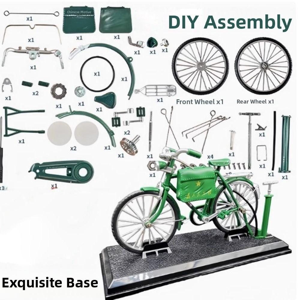 Retro Assembly Bicycle Model Toys DIY Mini 28 Big Bar Bicycle Birthday Gifts