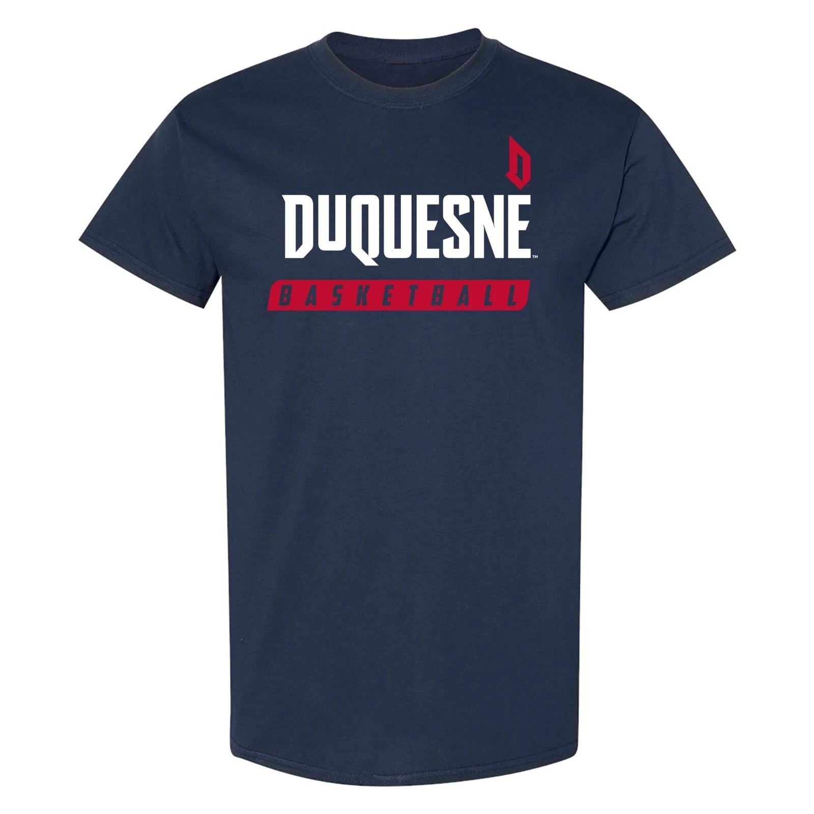 Duquesne Basketball Slant T-Shirt - Navy 3XL