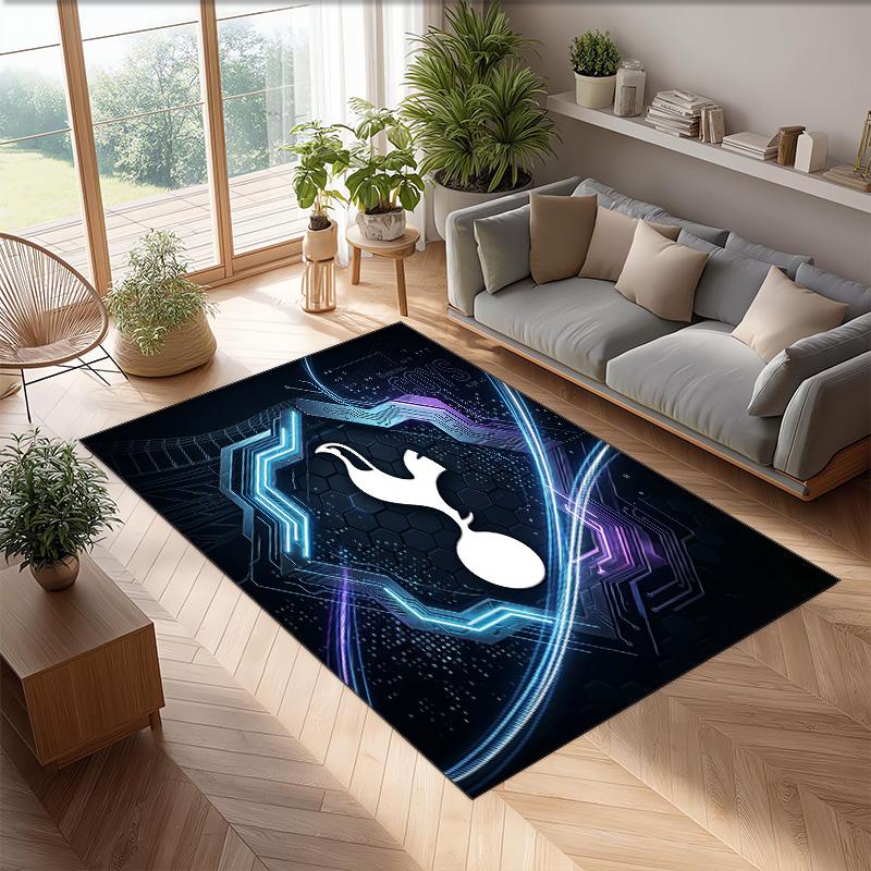 Tottenham Hotspur Bedrukte Flanellen Vloerkleed Antislip Zacht Polyester Vloerkleed Binnen Decoratie Mat voor Slaapkamer Woonkamer Bank