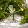 Yousheng Kung Fu Frogs Resin Sculpture, Outdoor Garden & Desktop Decor with Realistic Details, Weatherproof Handcrafted Ornament for Patio, Pond, Home