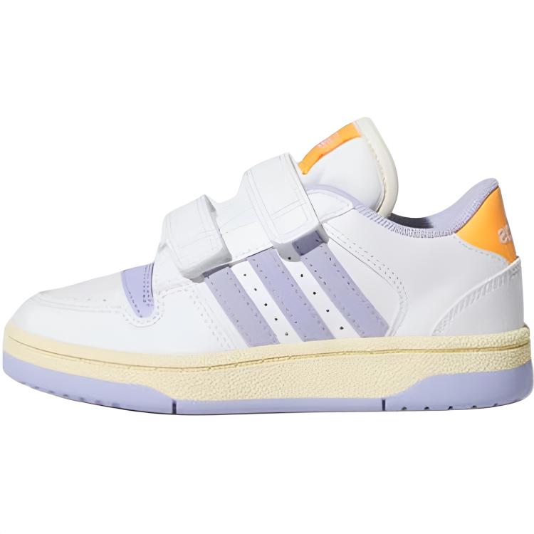Adidas Break Start Fashionable Comfortable Basketball Shoes Kids Sneakers White Purple JQ0098
