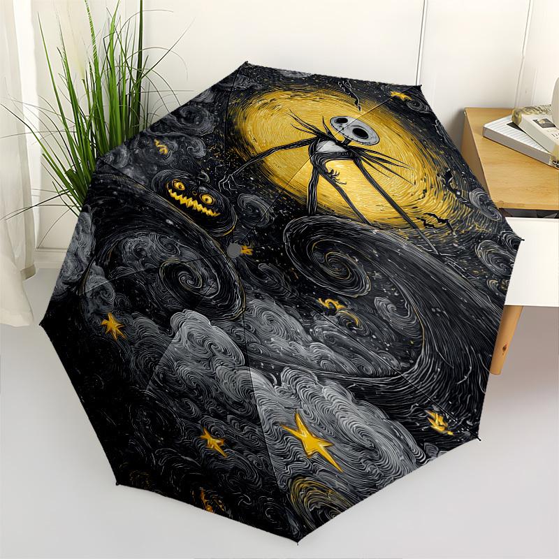 

Nightmare Before Christmas, Jack Skellington Themed Automatic Opening and Closing Umbrella, Brightly Colored 8-rib Portable Umbrella, Suitab