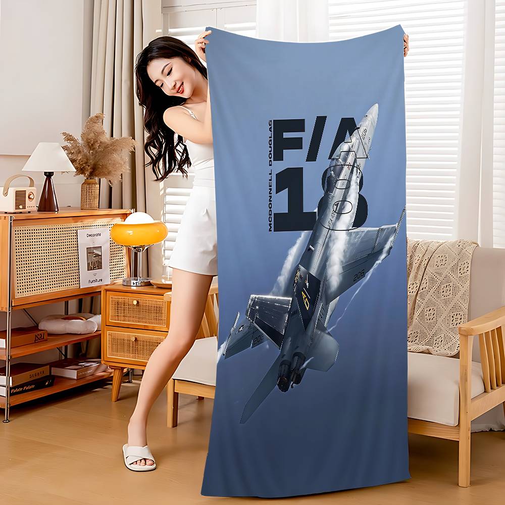 

American Fighter A1 F22 F14 F15 F16 Apache Bath Towel Microfiber Soft Water Absorbing Breathable For Kids Cartoon Beach Towel W30*H60(CM)