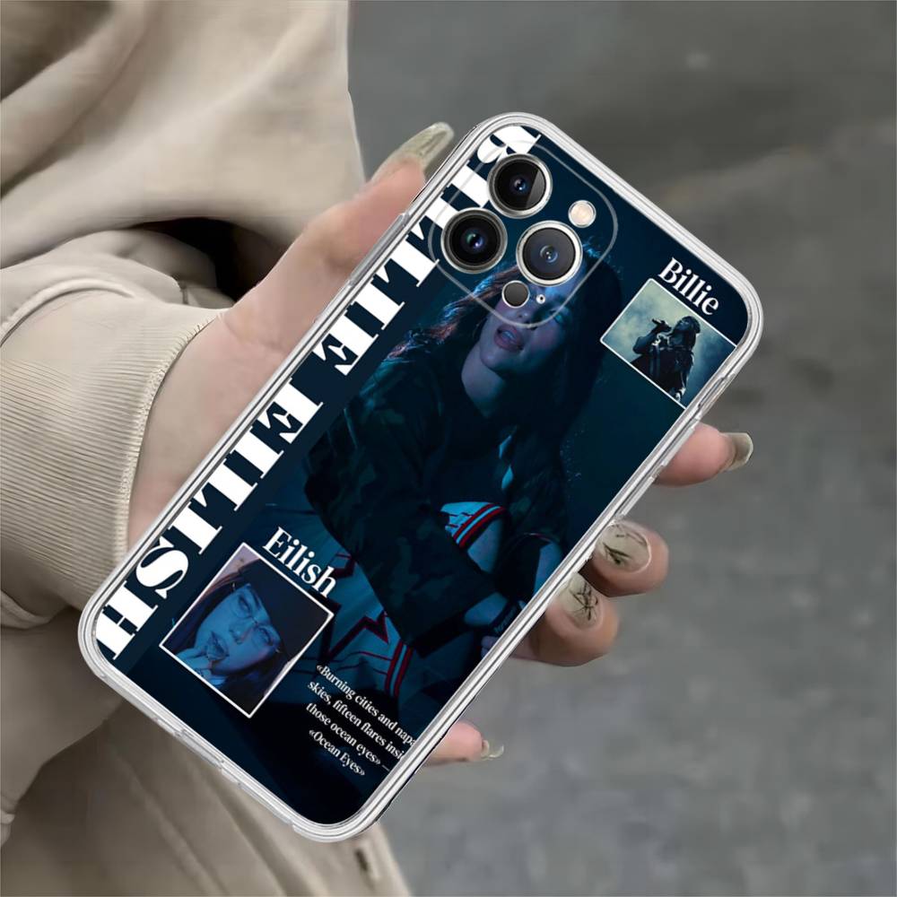 

Поп E-Eilish Звезда B-billie Прозрачный чехол для телефона для IPhone 17 Air 16 Pro Max 15 14 13 12 11Plus Ударопрочный чехол iPhone 14