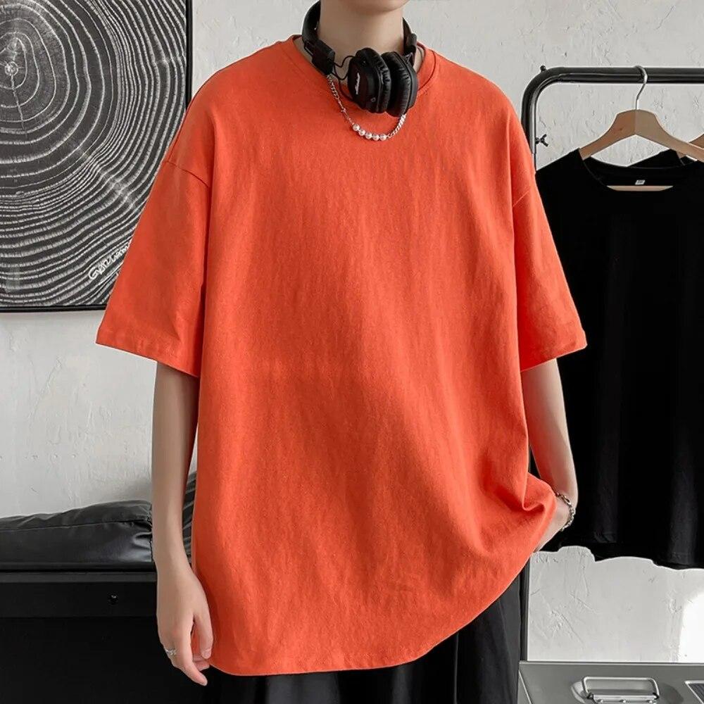 Baumwolle T-shirt für Männer Einfarbig 2024 Sommer T-shirts frauen Grundlegende T-shirt Casual Lose Kurzarm Tops Tees klassische Weibliche