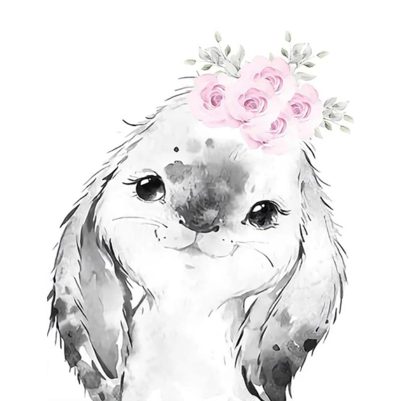 Canvas Painting Cartoon Animals Baby Nursery Pink Flower Lion Tiger Giraffe Poster Print Wall Art for Girls Bedroom Home Decor